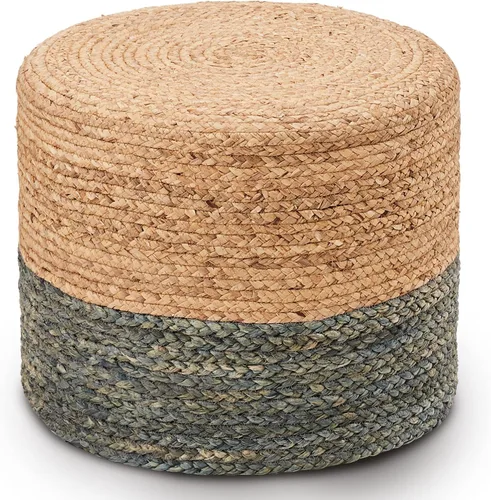 Miniatura 29 de Wimarsbon Taburete de pie de hierba marina natural, otomana redonda tejida a mano, para sala de estar, asiento al aire libre (natural)