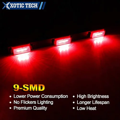 Miniatura 2 de x xotic tech 1 barra de luz para puerta trasera de camión con lente roja, compatible con Ford F-150 F-250 F-350 F-450 Dodge RAM 1500 2500 3500