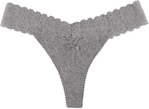 Miniatura 7 de Tangas de algodón para mujer, variedad de tangas con ribete de encaje, paquete de 10 unidades de calzones tangas