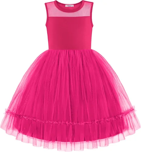 Miniatura 19 de Arshiner Vestido Formal Sin Mangas para Niños Pequeños, Vestido de Tul de Brillo Elegante y Bonito, Vestido de Fiesta, Vacaciones, Vestidos