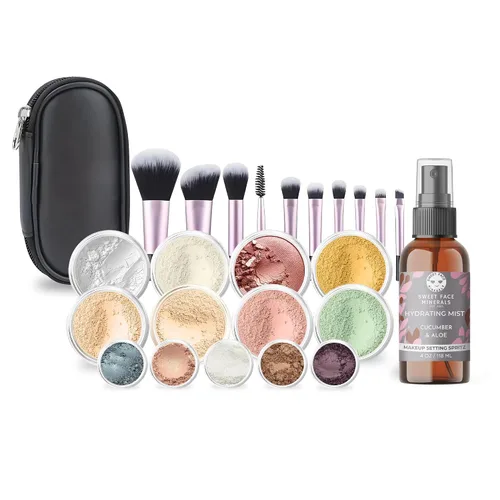 Miniatura 10 de Kit de maquillaje mineral de tamaño completo, set de base mate, Beige