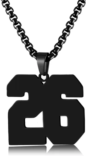 Miniatura 11 de Collar de Número Dorado para Hombre, Cadena de Acero Inoxidable con Colgante de Número para Atletas, Joyería Deportiva Personalizada para Niños