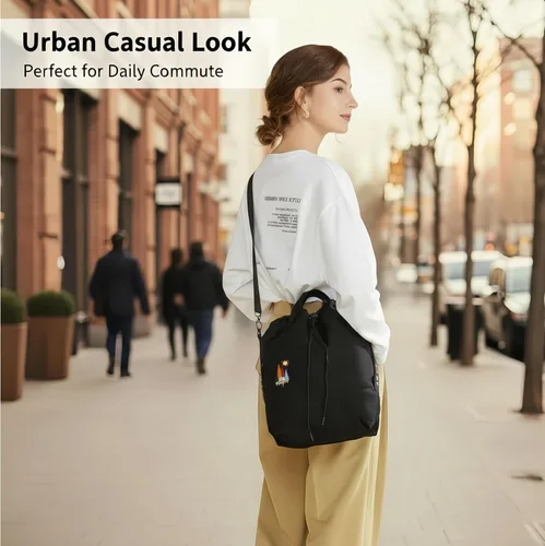 Miniatura 3 de Bolso de mano de lona para mujer, bolso de hombro informal, bolso de trabajo, bolso cruzado con bordado de sol