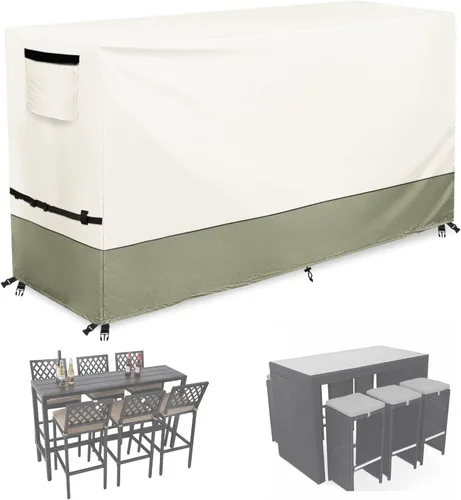 Miniatura 11 de Fundas impermeables para muebles de patio, 600D resistente para juegos de 6/7/8 piezas, sofá seccional, sillas mecedoras giratorias, mesa de café