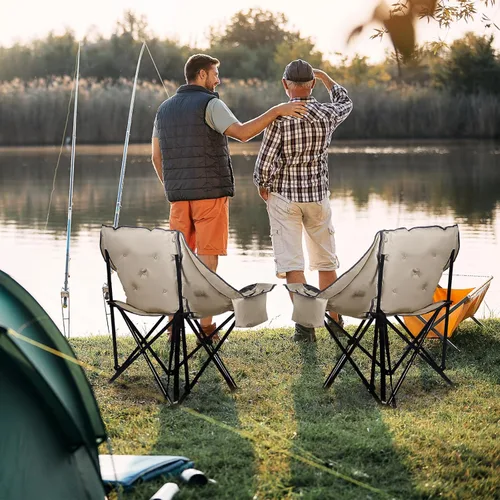 Miniatura 2 de Nice C Silla de campamento acolchada XL para exteriores, sillas deportivas portátiles plegables gruesas de gran tamaño, resistente, con bolsa