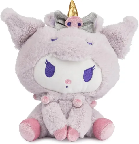 GUND Sanrio Kuromi - Peluche de unicornio, animal de peluche prémium para edades de 1 año en adelante, morado, 6 pulgadas