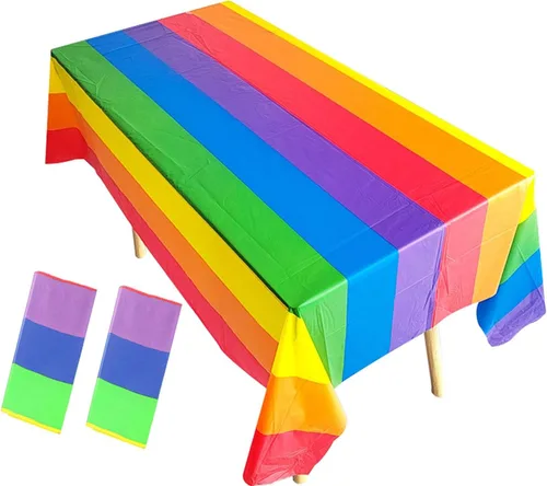 Miniatura 5 de Mantel del 4 de julio, paquete de 2 manteles de plástico de Estados Unidos para el Día de la Independencia, manteles rectangulares desechables
