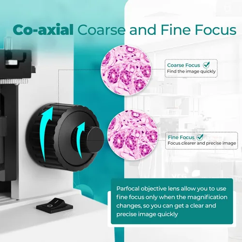 Miniatura 6 de Sinher Microscopios monoculares compuestos de ciencia profesional XSP-104 40X-1600X para adultos estudiantes niños 8-12, con diapositivas
