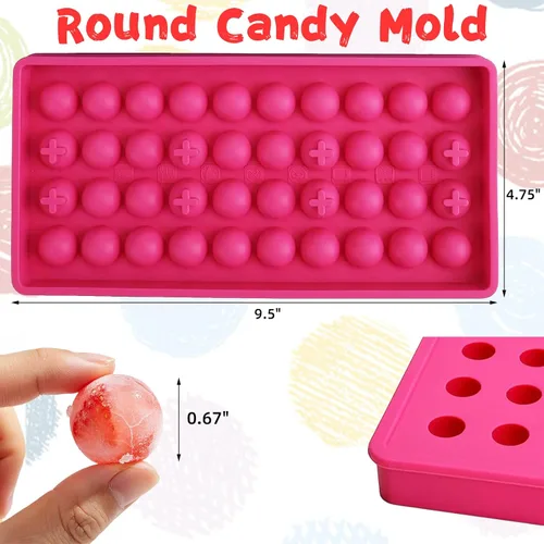Miniatura 3 de Yesland Paquete de 3 moldes de mini bolas de hielo, molde redondo de silicona de 120 cavidades/molde de gotas de chocolate, perfecto para dulces