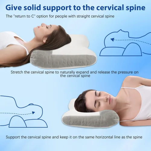 Miniatura 5 de Almohada ergonómica, almohada cervical para aliviar la tensión del cuello, almohada cervical para dormir, almohada cervical de apoyo cervical