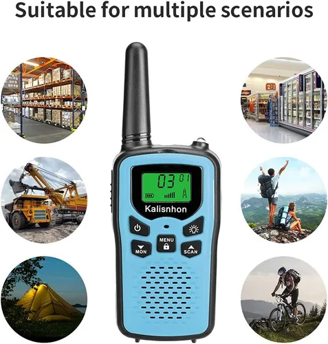 Miniatura 6 de Walkie Talkies para adultos, walkie talkies Kalisnhon con 22 canales FRS, walkie talkie de largo alcance con linterna VOX pantalla LCD radios