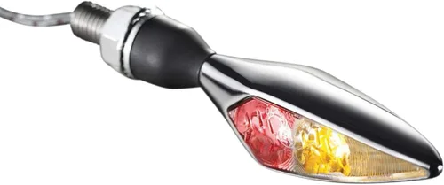 Miniatura 2 de Kuryakyn 2538 Motorcycle Lighting Accessory: Kellermann Micro Rhombus PL, LED Running/Turn Signal/Blinker Light, White/Amber, Front Left, Chrome