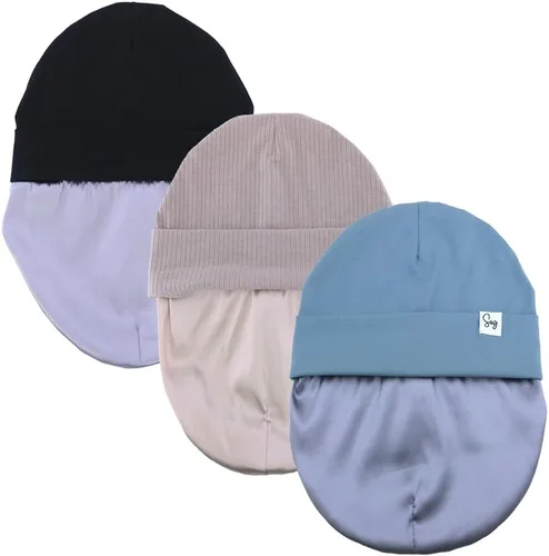 Miniatura 97 de Gorro de punto para recién nacido, para niños y niñas, con forro de satén sedoso, gorro para niños pequeños