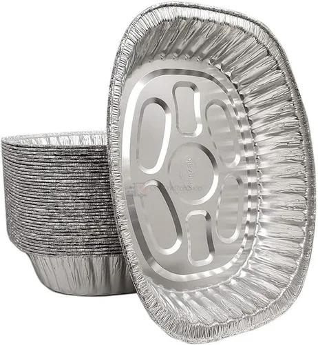 Miniatura 3 de Tostador desechable de aluminio ovalado extra grande sin tapas (10)