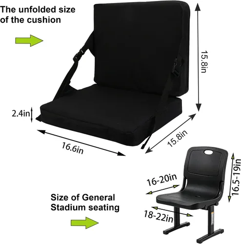 Miniatura 6 de Indoor & Outdoor Folding Chair Cushion Without Back Support, Foldable Portable Stadium Seat,Chair Cushion for Sports Events, Outing