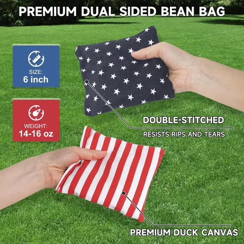 Miniatura 4 de Juego de tablas de Cornhole de 4 x 2 de tamaño reglamentario con bolsas de transporte y 8 bolsas de frijoles, juego de lanzamiento de frijoles