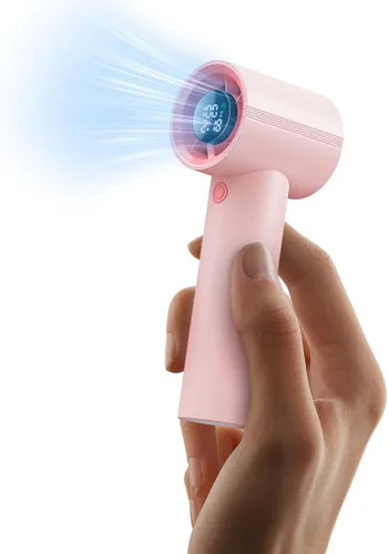 Miniatura 11 de Ventilador de mano portátil, velocidad (1-199) Potente mini ventilador turbo, motor de alta velocidad de 30000 RPM