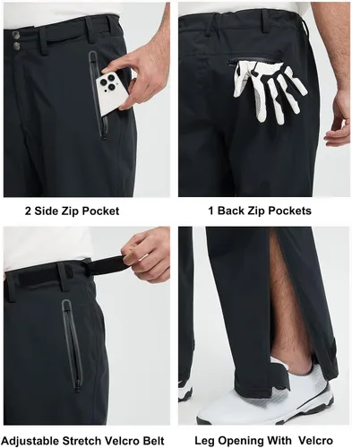 Miniatura 3 de Pantalones de golf para hombre, impermeables, cómodos, ligeros, transpirables, con bolsillos