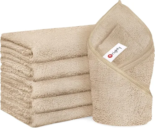 Miniatura 13 de Orighty Paquete de 6 toallas de mano negras, toallas de microfibra de secado rápido y absorbentes, de 16 x 28 pulgadas, toalla de yoga blanca ligera