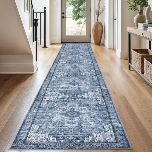 Miniatura 67 de SIILOOM Alfombra lavable de 2 x 3 pies, alfombra suave color taupe ceniza para entrada, tapete antideslizante para puerta de interior, tapete