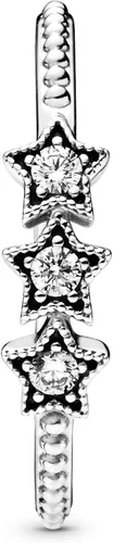 Miniatura 6 de PANDORA Anillo de circonita cúbica con estrellas celestiales en plata de ley