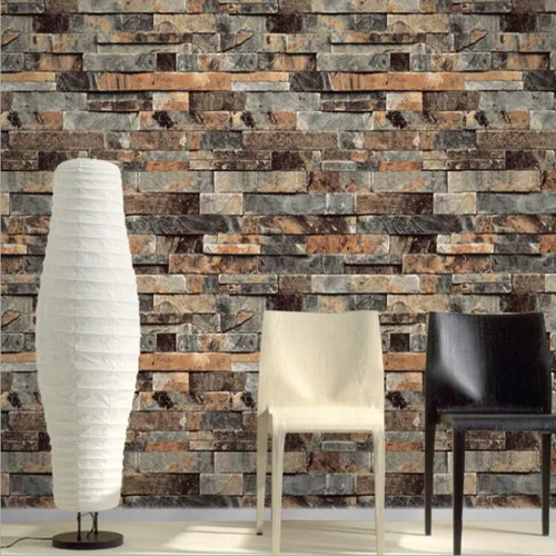 QIHANG Papel tapiz tridimensional de ladrillo para pared, ladrillos texturizados en 3D, color cian-azul, 1.73 pies de ancho x 32.8 pies de largo