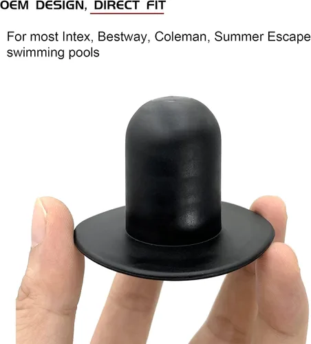 Miniatura 4 de Repuesto de enchufe de pared para piscina Intex Bestway Coleman Summer Escape Ground Piscinas Filtro Bomba Filtro Agujero Tapón (4 unidades, Negro)