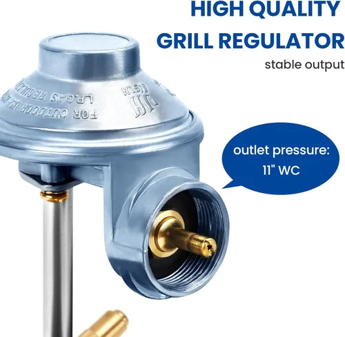 Miniatura 4 de Manguera adaptadora de propano y regulador de parrilla de gas de 3 pies para parrilla de mesa Blackstone de 17 pulgadas, 22 pulgadas, conexiones