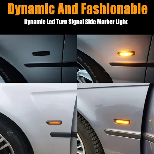 Miniatura 6 de Luces intermitentes LED secuenciales de lente transparente para guardabarros delanteros, intermitentes, compatible con BMW Serie 3 E46 Sedán/Wagon