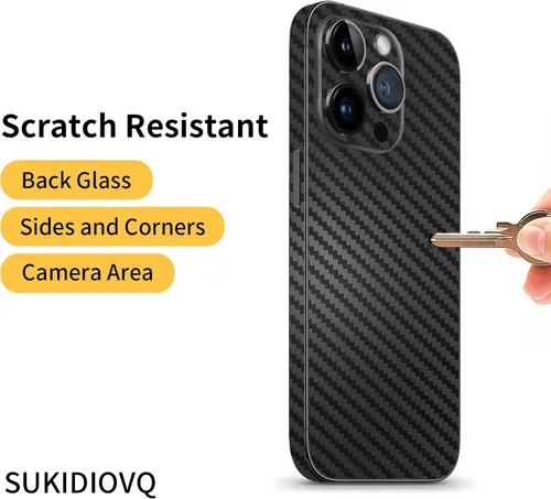 Miniatura 4 de Para iPhone 16 Plus Skin Wrap Carbon Phone Sticker Fiber Vinyl Ultra Thin Ultralight Decal Glass Protector Película protectora para bordes laterales