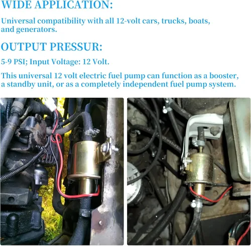 Miniatura 6 de Bomba de combustible eléctrica universal de 12 V, 5-9 PSI 30 GPH de gasolina y gasóleo, bomba de transferencia de combustible diesel para motor