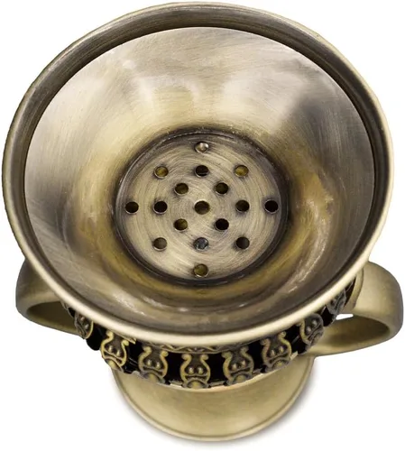 AM Regal - Quemador de incienso de metal, quemador Bakhoor Mubkhara, quemador de resina de incienso, ideal para yoga, spa y aromaterapia (bronce)