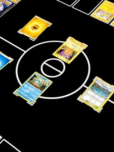 Miniatura 9 de The Gaming Mat Company Tapete de juego compatible con 2 jugadores para cartas de Pokémon: 28.35 x 28.35 x 0.08 pulgadas, tapete de batalla blanco
