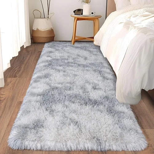 Miniatura 74 de Alfombras suaves para pasillos de dormitorio, nuevas, con parte inferior antideslizante mejorada, de 2 x 3, alfombra esponjosa y peluda verde