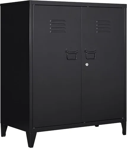 Miniatura 39 de Armario de garaje de metal de 36 pulgadas de alto, gabinetes de almacenamiento de 2 puertas, caninete de herramientas de acero utilitario, caninetes