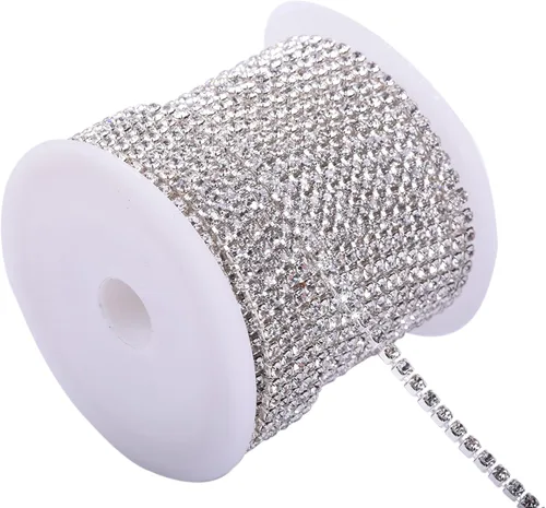 Miniatura 38 de KAOYOO - Cadena de diamantes de imitación de 9 metros (10 yardas) con cristal de 4 mm para costura, manualidades y decoración de bricolaje