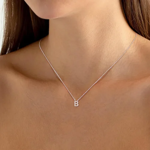 Miniatura 4 de Collares con iniciales para mujer, delicado collar de letra plateada con nombre personalizado con monograma, collar simple y lindo con inicial