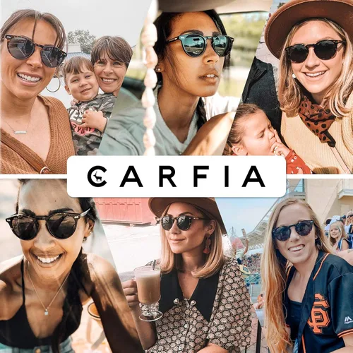 Miniatura 10 de CARFIA Gafas de sol polarizadas de acetato redondo para mujer, protección UV de cara pequeña con funda de cuero CA5288