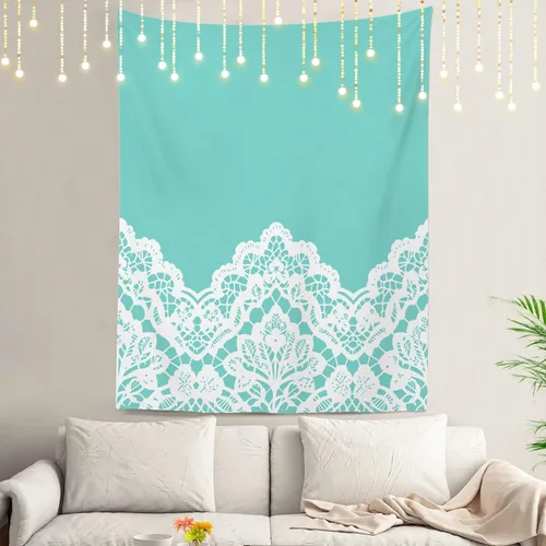 Miniatura 42 de Shrahala Tapiz de pared azul brillante, acuarela azul degradado para colgar en la pared, tapiz grande decorativo de fibra de poliéster, dobladillo