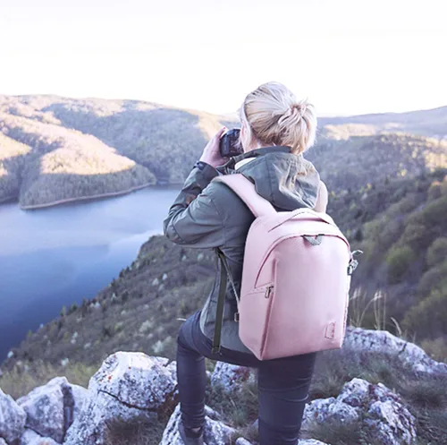 Miniatura 6 de BAGSMART Bolsa para cámara, mochila para cámara, funda para cámara DSLR SLR que se ajusta a laptop de 13.3 pulgadas, mochilas de fotografía Rosa