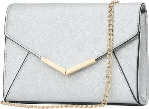 Miniatura 24 de KKXIU Bolso Clutch de Noche Tipo Sobre de Cuero Sintético Elegante para Mujer, Bolso Plegable para Fiesta, Boda, Graduación