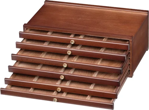 Miniatura 8 de MEEDEN Caja de almacenamiento para suministros de artista con 4 cajones - Caja portátil plegable multifunción de madera de haya para lápices