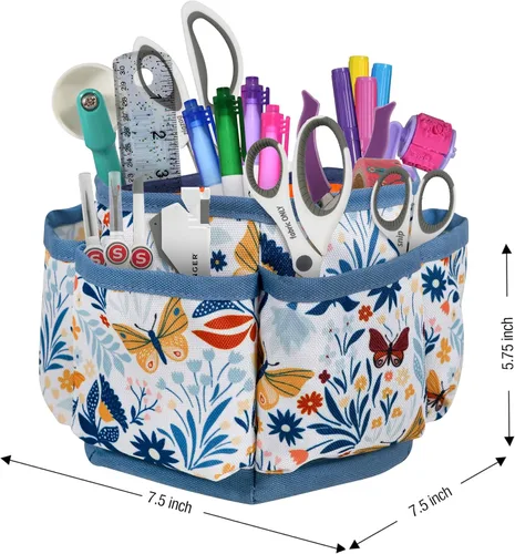 Miniatura 5 de SINGER Organizador giratorio de 360 grados para mesa, encimera, almacenamiento, suministros de costura, suministros de arte con compartimentos