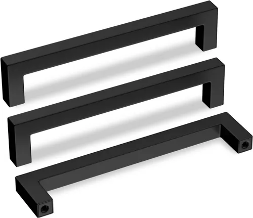 Miniatura 23 de Goldenwarm 1 paquete de tiradores de gabinete negros de 3 pulgadas, tiradores de cajón para gabinete de cocina, manijas negras para cómoda, acero