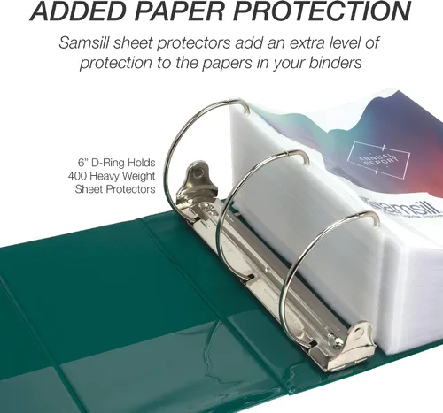 Miniatura 61 de Samsill - Carpeta duradera de 5 pulgadas, fabricada en los Estados Unidos, con anillos en D, transparente y personalizable, color blanco