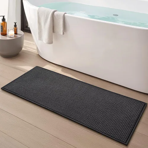 Miniatura 12 de Alfombras de baño antideslizantes lavables, alfombra de baño súper absorbente y delgada de secado rápido de pelo bajo para baño pequeño