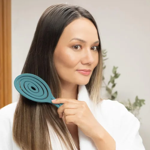 Miniatura 6 de Ninabella Cepillo desenredante para cabello para mujeres y hombres, no tira, cepillos alisadores para cabello liso y rizado, cepillo de pelo espiral