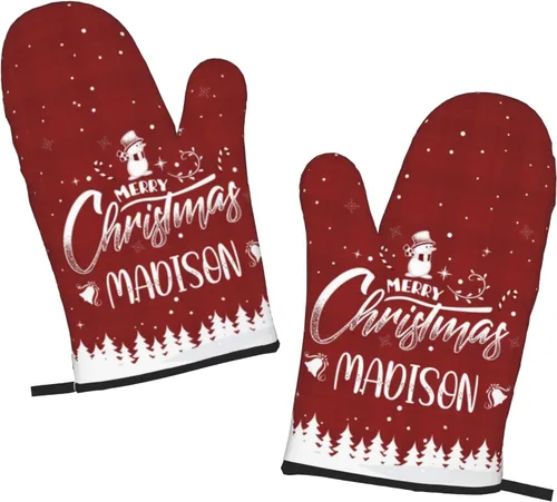 Miniatura 38 de Manoplas de horno personalizadas para Navidad, juego de guantes de horno personalizados y soportes para ollas con foto, divertidos regalos