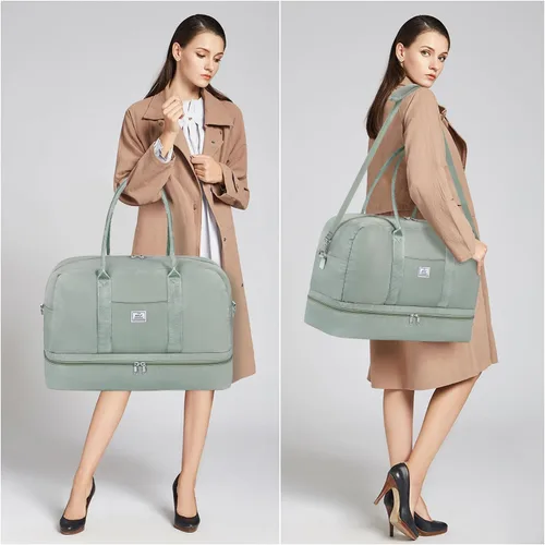 Miniatura 182 de IBFUN Bolsas de fin de semana para mujer, bolsa grande de lona para viaje, bolsa de viaje con compartimento para zapatos, 21 pulgadas, juego de 3