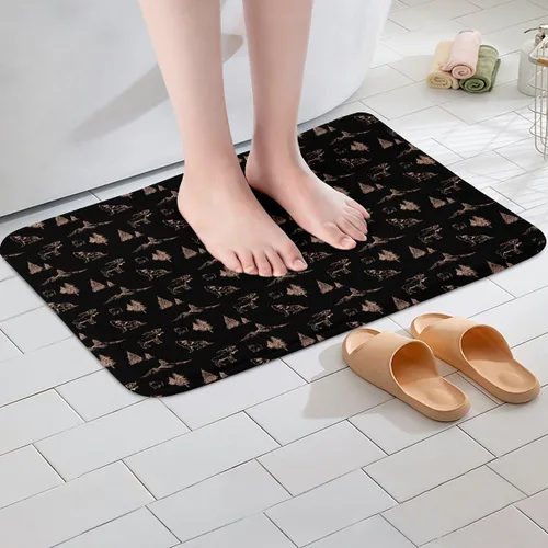 Miniatura 4 de Erosebridal Woodland Animals Bath Mat Bear Deer Wolf Hunting Theme Bathroom Rugs Rustic Cabin Lodge Decor Doormats Floor Mats Farmhouse Wildlife